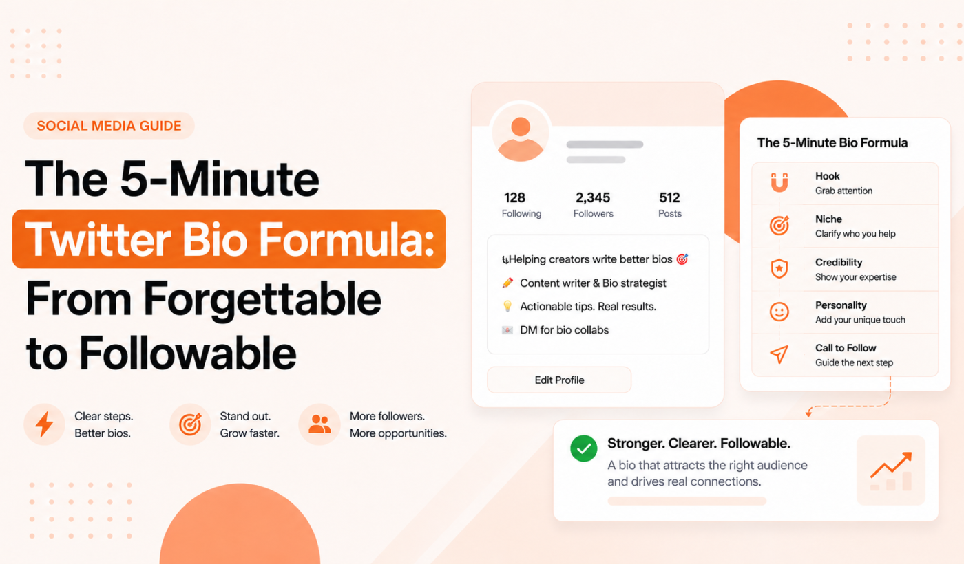 The 5-minute Twitter bio formula for creating a clear and followable profile