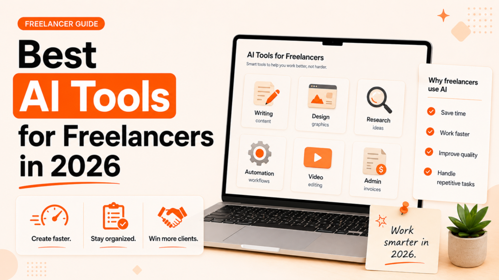 Best AI tools for freelancers in 2026 for writing, design, research, automation, video editing, and admin tasks