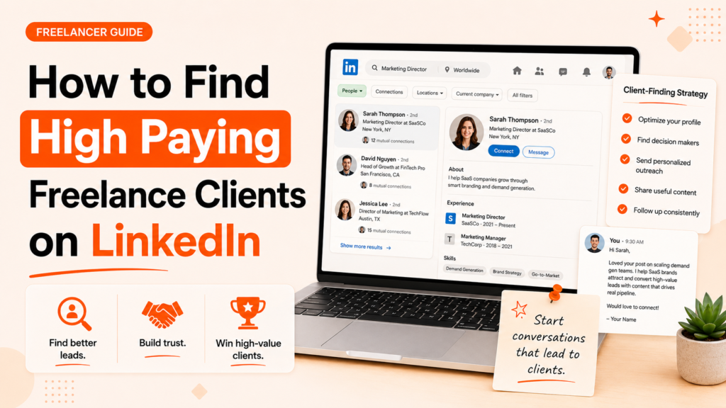 How to find high-paying freelance clients on LinkedIn using profile optimization, targeted search, and personalized outreach