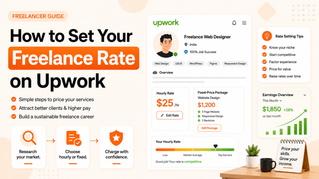 How to set your freelance rate on Upwork using market research, pricing strategy, and value-based rates