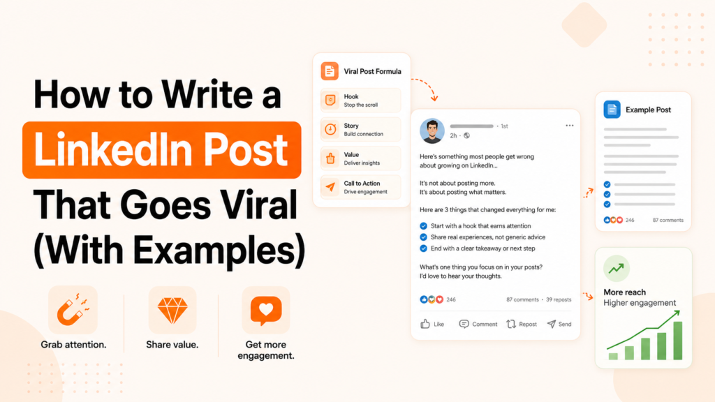 How to write a LinkedIn post that goes viral using a strong hook, valuable story, and clear call to action
