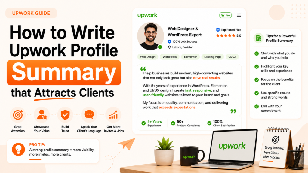 How to write an Upwork profile summary that attracts clients with clear value, strong skills, and client-focused results