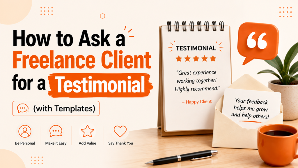 How to ask a freelance client for a testimonial using a polite message and ready-to-use templates