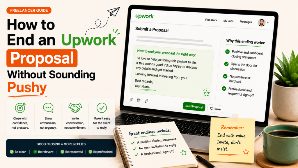 How to end an Upwork proposal without sounding pushy by using a respectful and confident closing