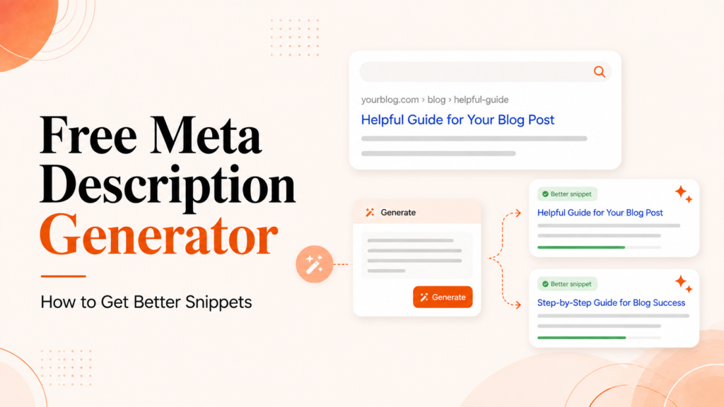 Free meta description generator showing how to create better search snippets for blog posts