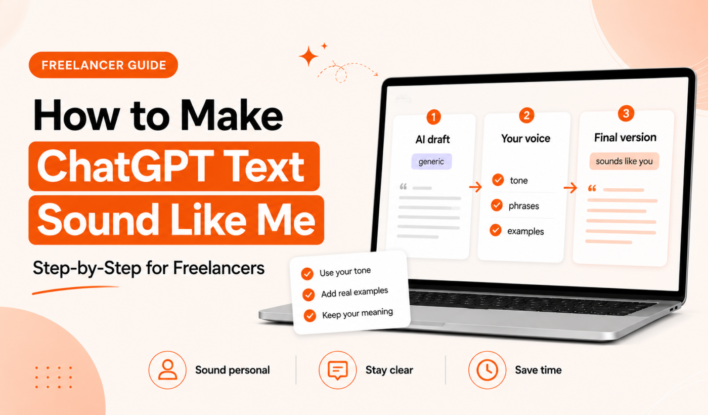 How to make ChatGPT text sound like me step-by-step guide for freelancers featured image