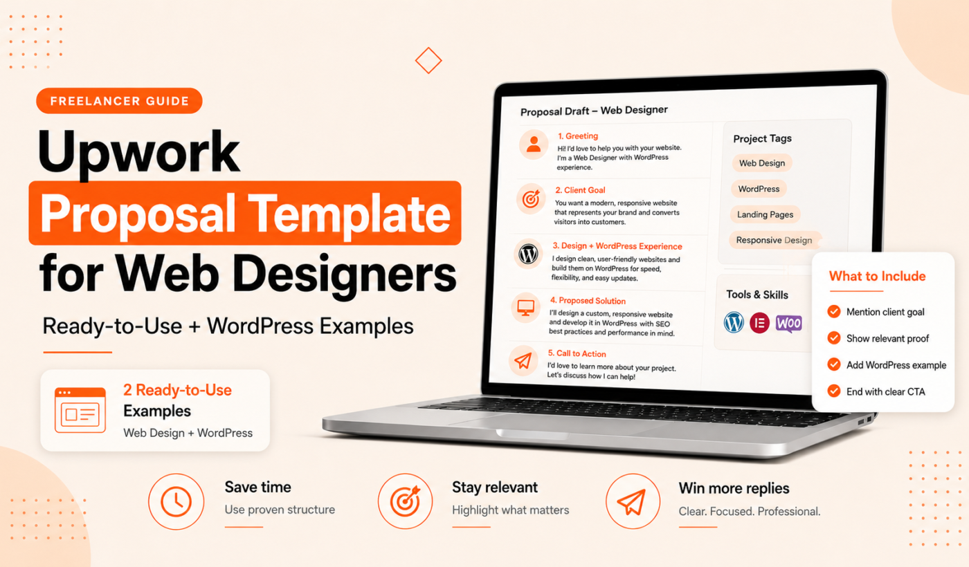 Upwork proposal template for web designers with ready-to-use WordPress examples featured image