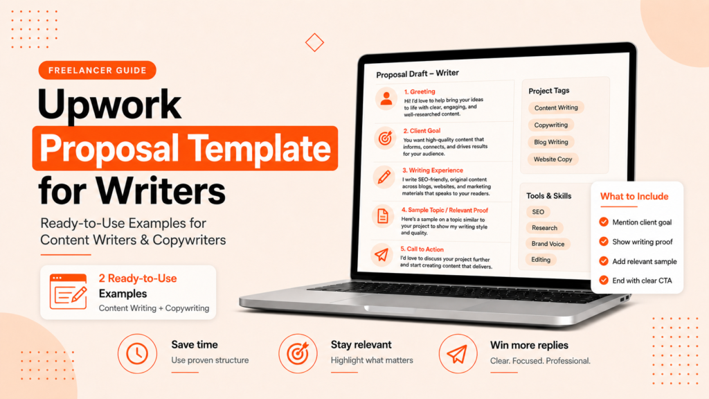 Upwork proposal template for writers with ready-to-use examples for content writers and copywriters