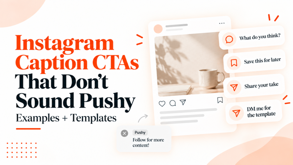 Instagram caption CTAs that don’t sound pushy featured image with examples and templates