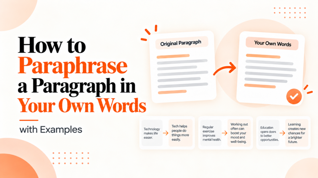 How to paraphrase a paragraph in your own words with original and rewritten paragraph examples