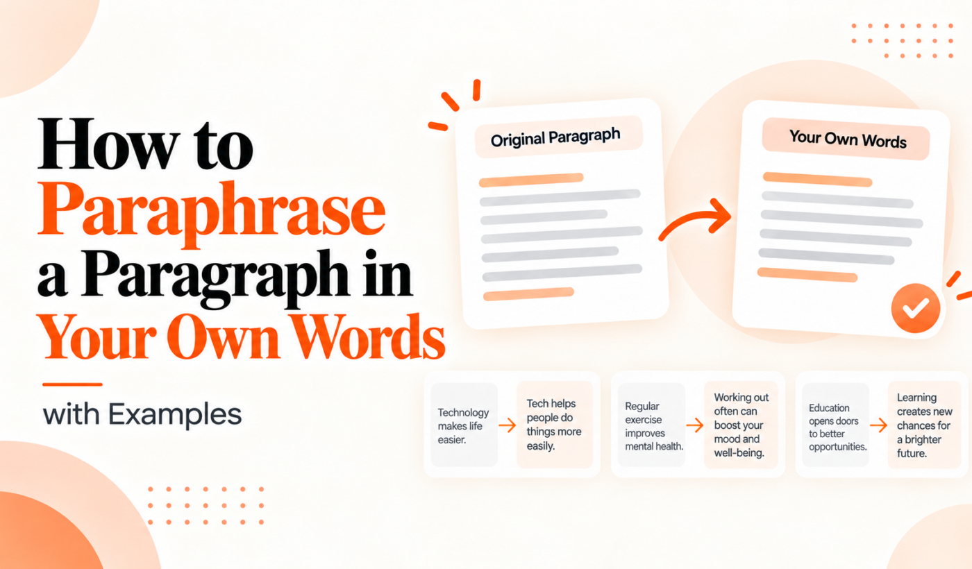 How to paraphrase a paragraph in your own words with original and rewritten paragraph examples