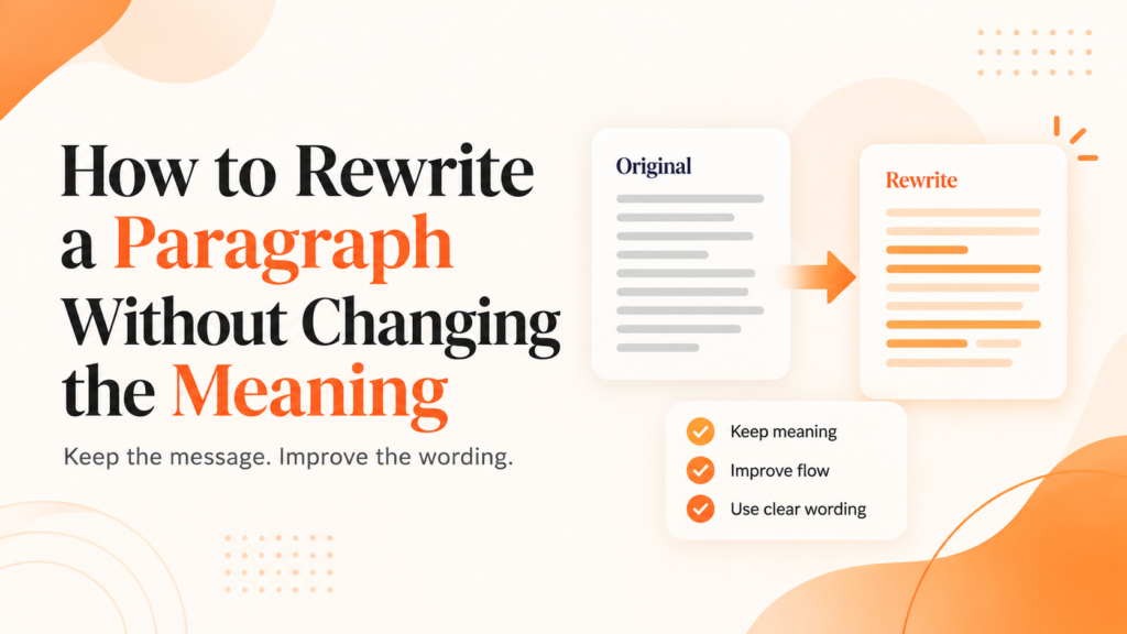 How to rewrite a paragraph without changing the meaning with original and rewritten text comparison